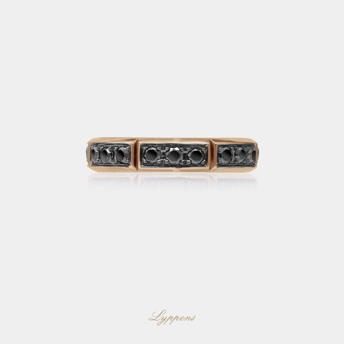 Rose gold ring with diamonds