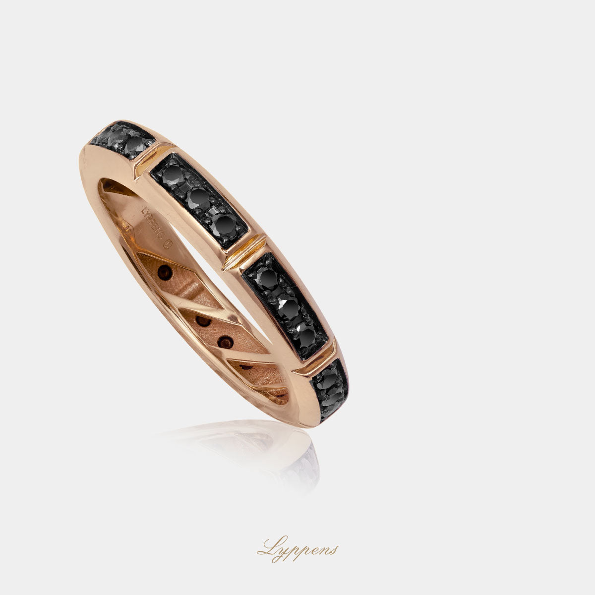 Rose gold ring with diamonds