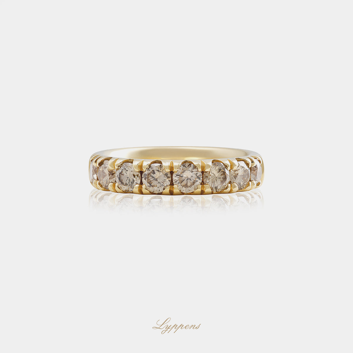 Geelgouden rijring met bruine diamant 1.50ct