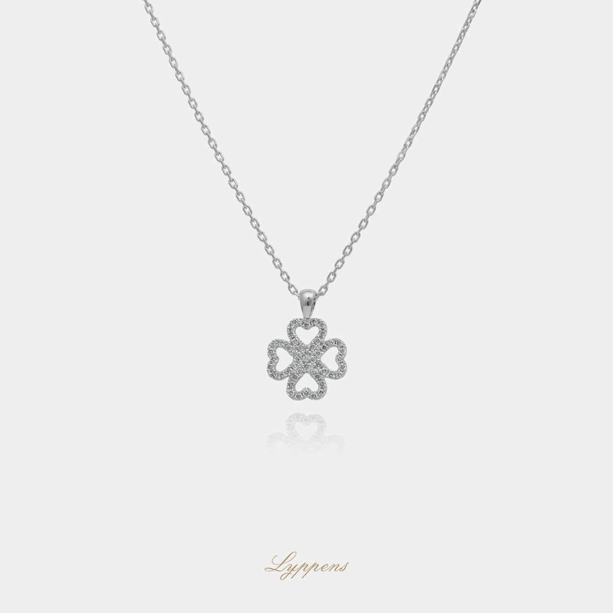 White gold necklace with diamonds