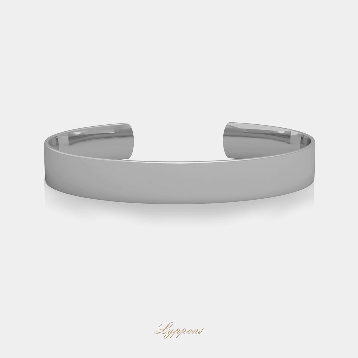 Witgouden spang armband 10mm