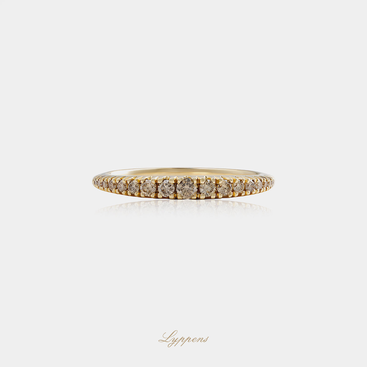 Geelgouden rijring met bruine diamant 0.25ct