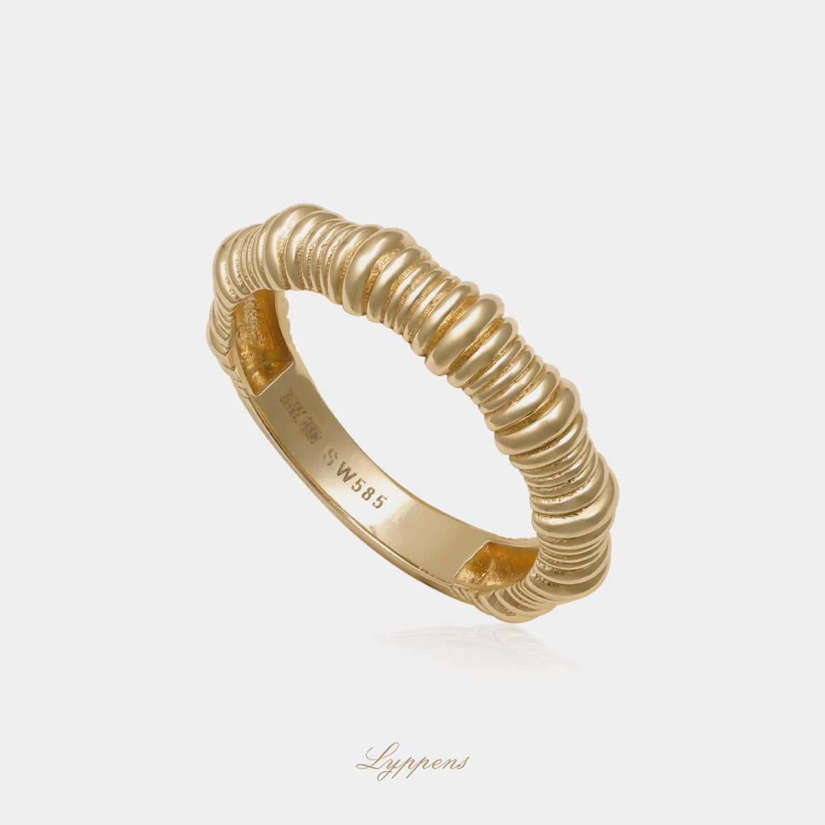 Yellow gold bamboo ring