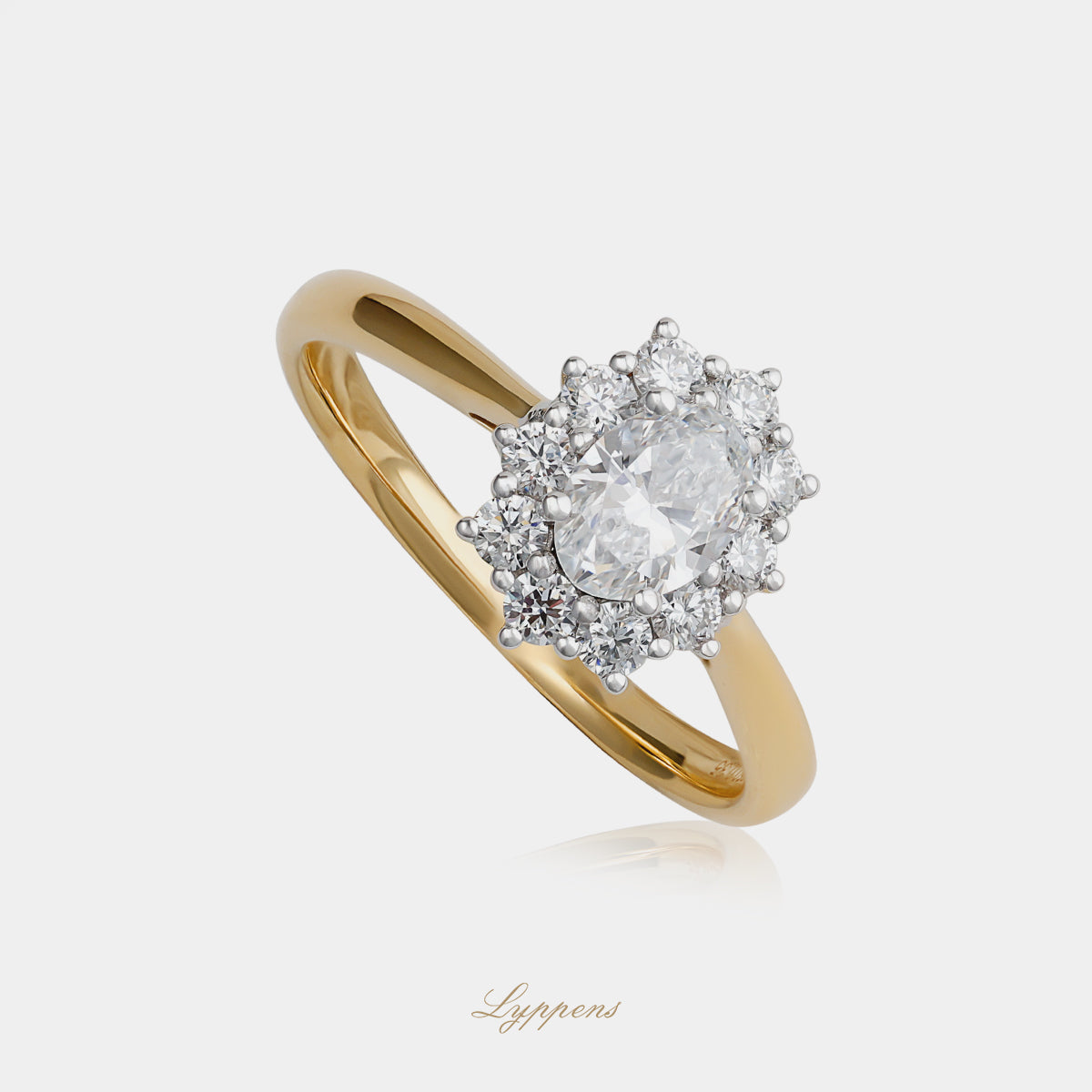 Geelgouden entourage ring met diamant