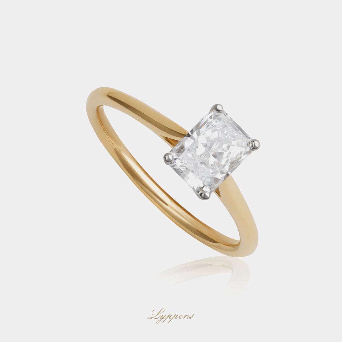 Geelgouden solitair ring met diamant