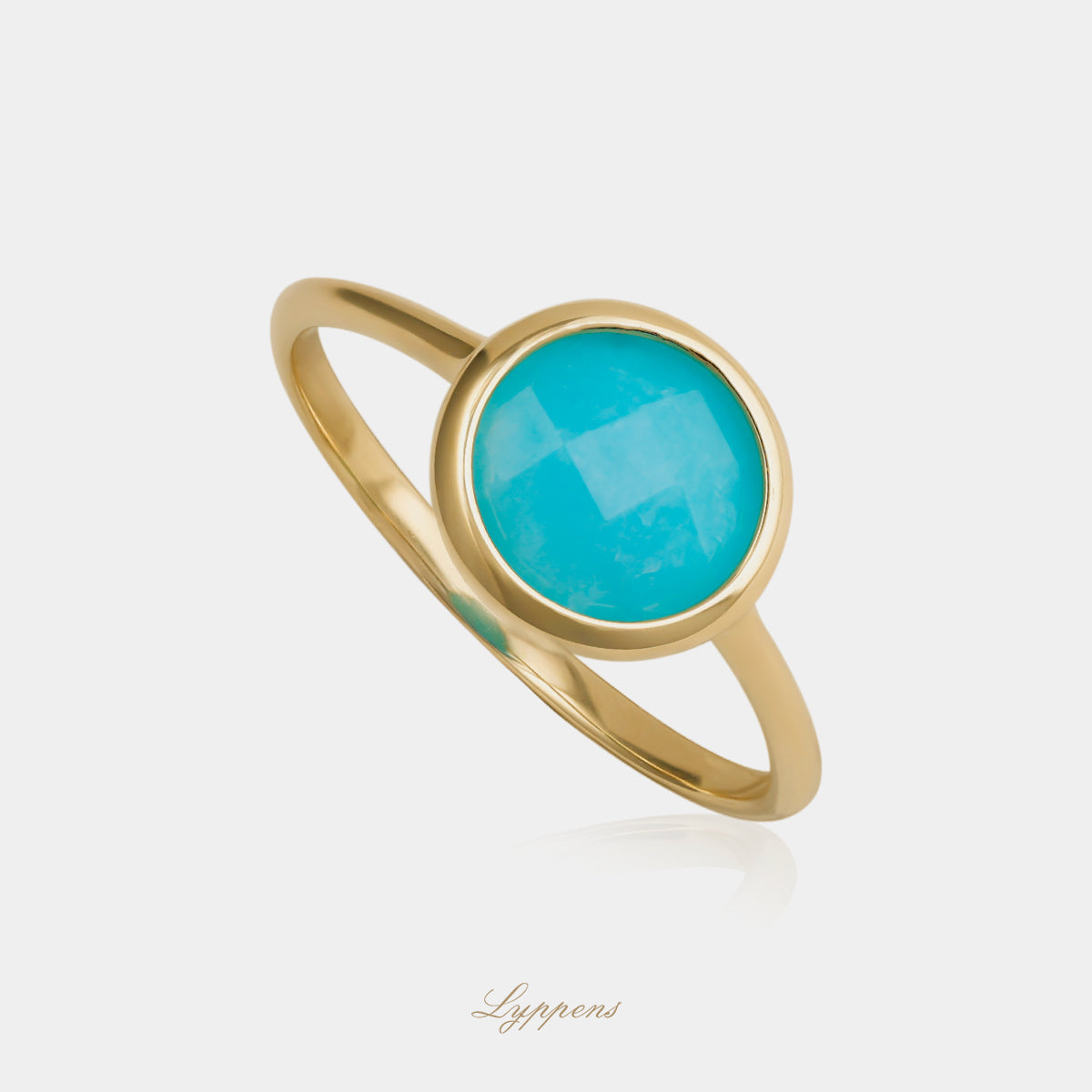 Geelgouden ring met amazoniet