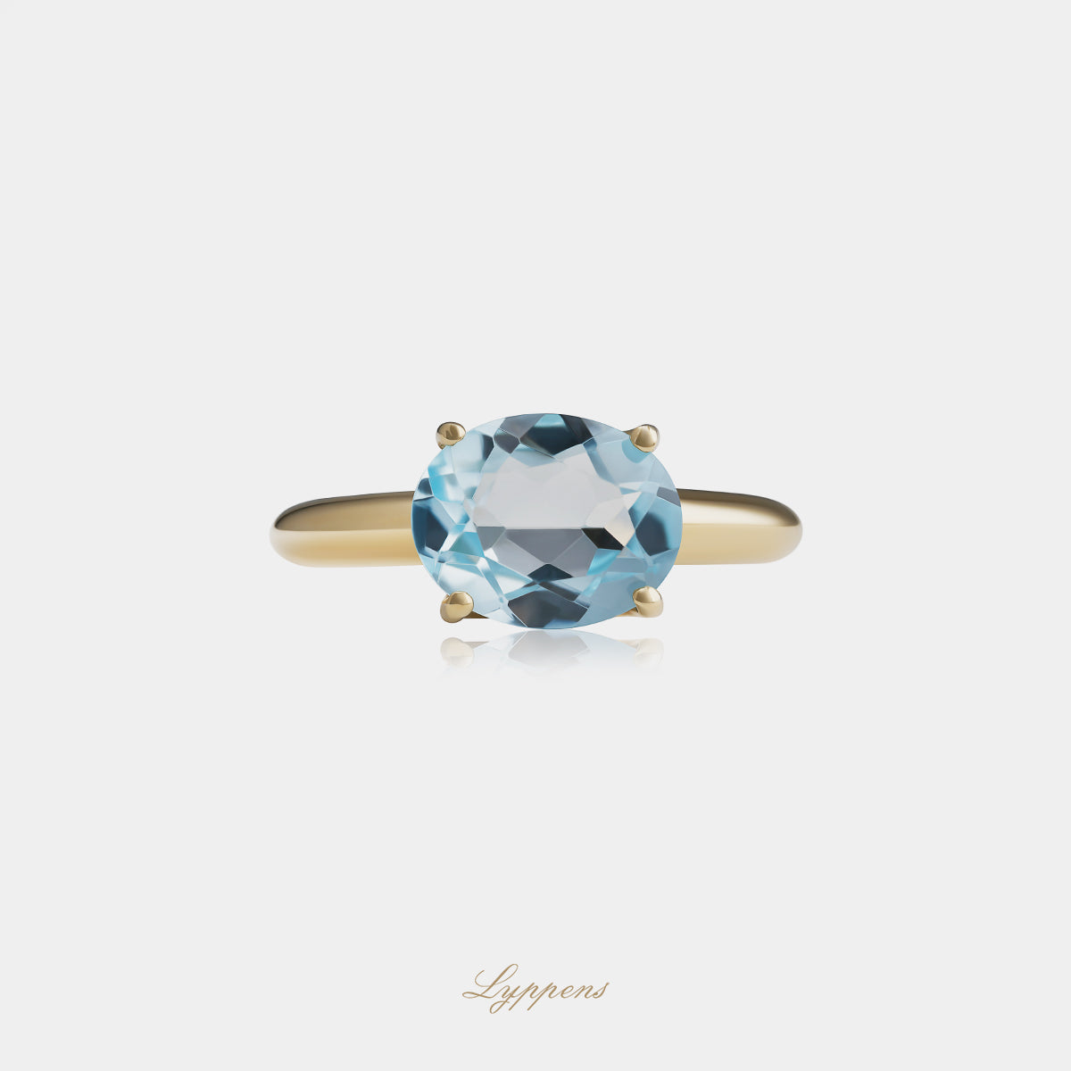 Geelgouden solitair ring met topaas