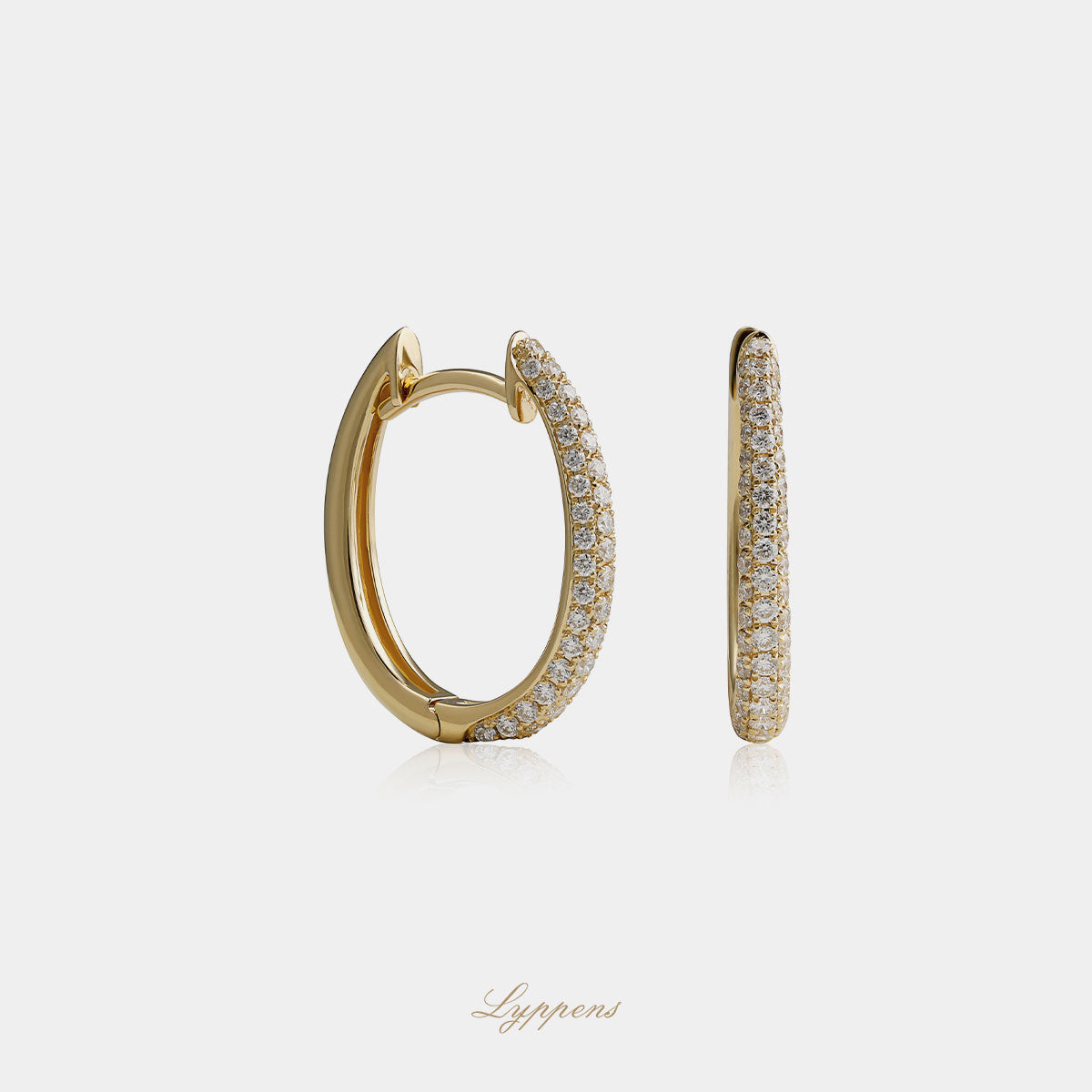 Geelgouden oorbellen met diamant