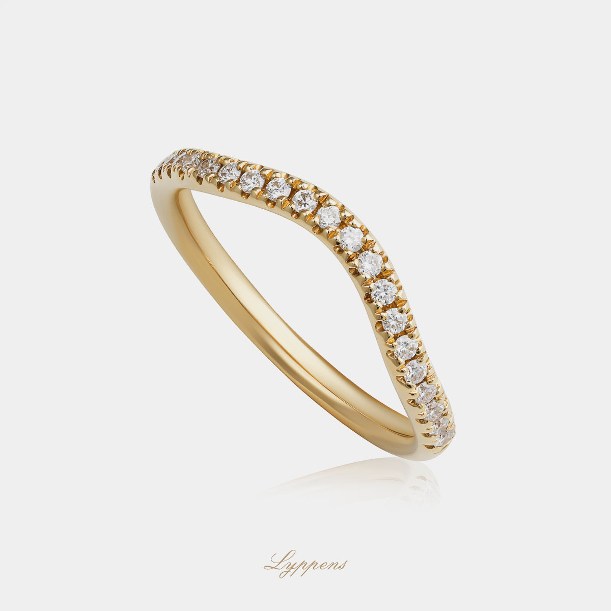 Geelgouden rijring met diamant 0.19ct