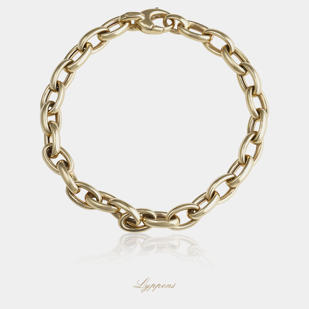 Yellow gold anchor link bracelet