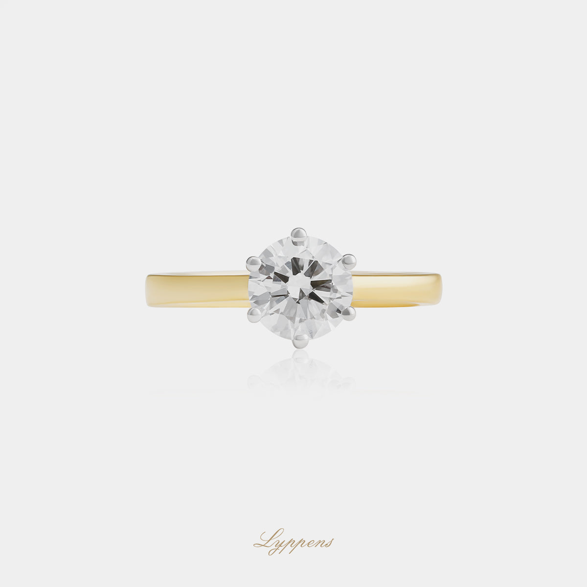 Geelgouden solitair ring met diamant