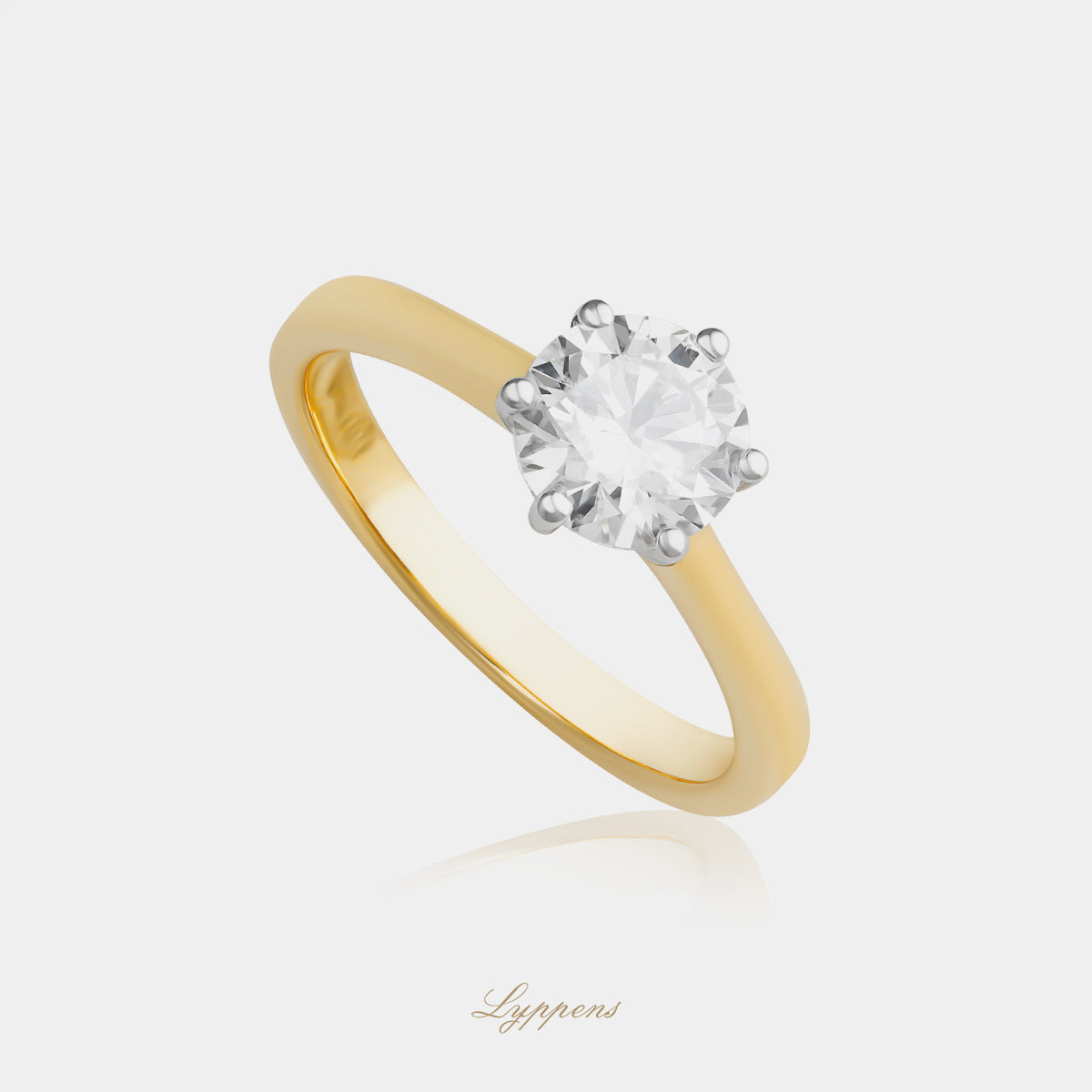 Geelgouden solitair ring met diamant