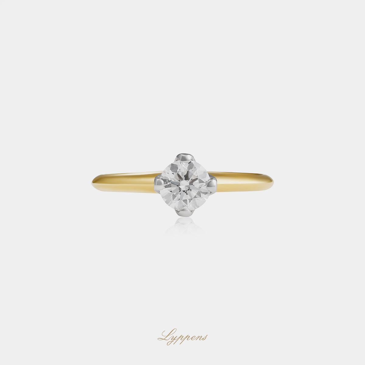 Geelgouden solitair ring met diamant