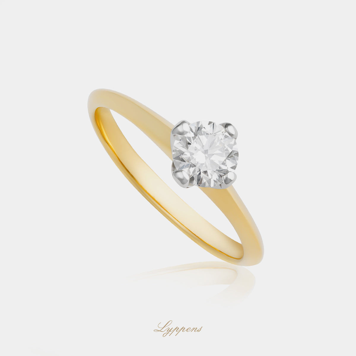 Geelgouden solitair ring met diamant