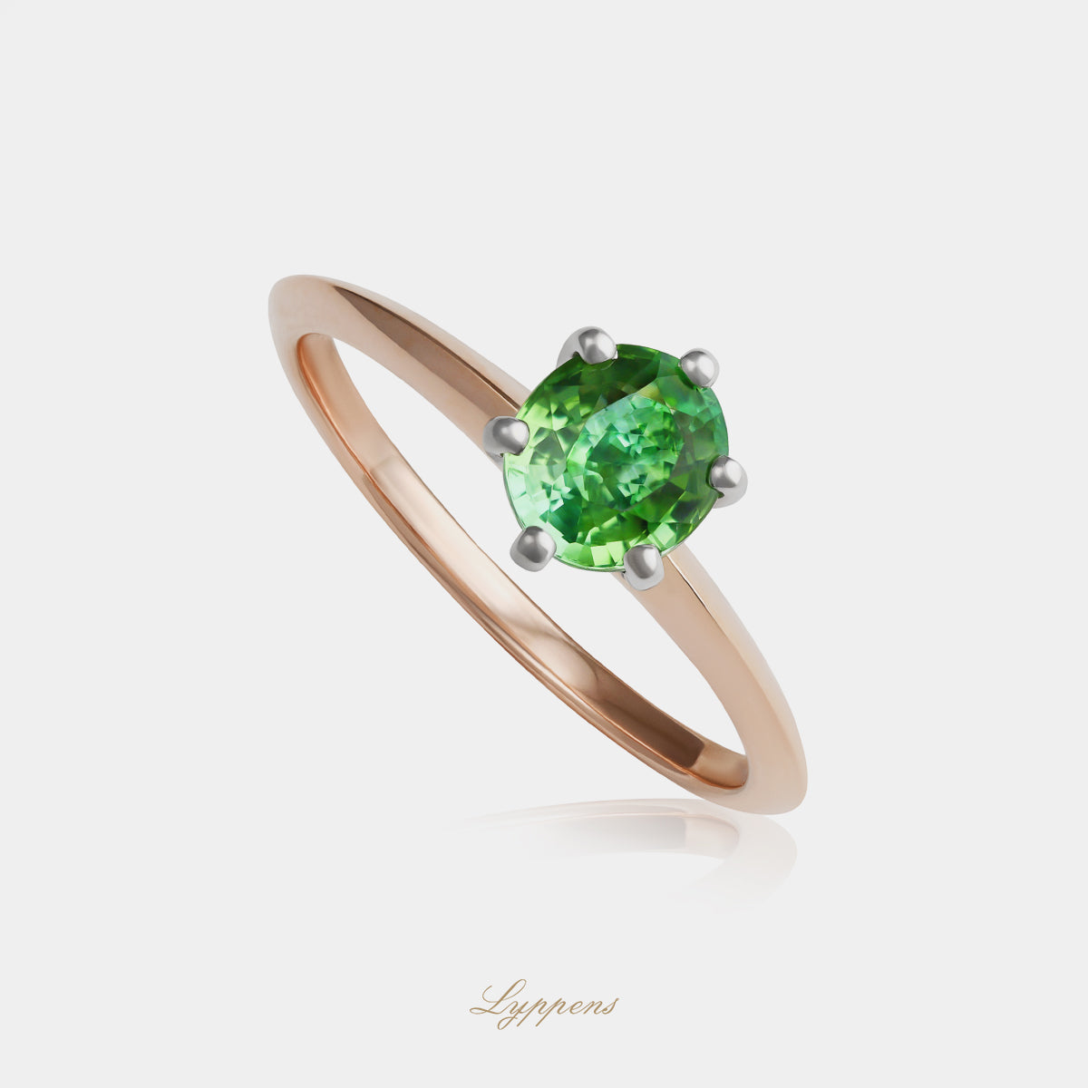 Roségouden solitair ring met toermalijn