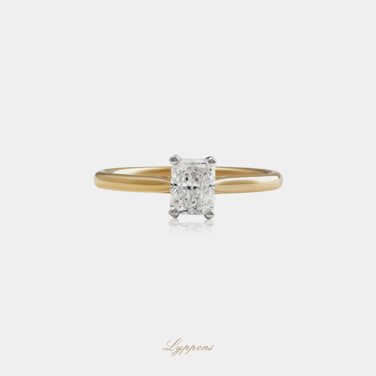 Geelgouden solitairring met diamant