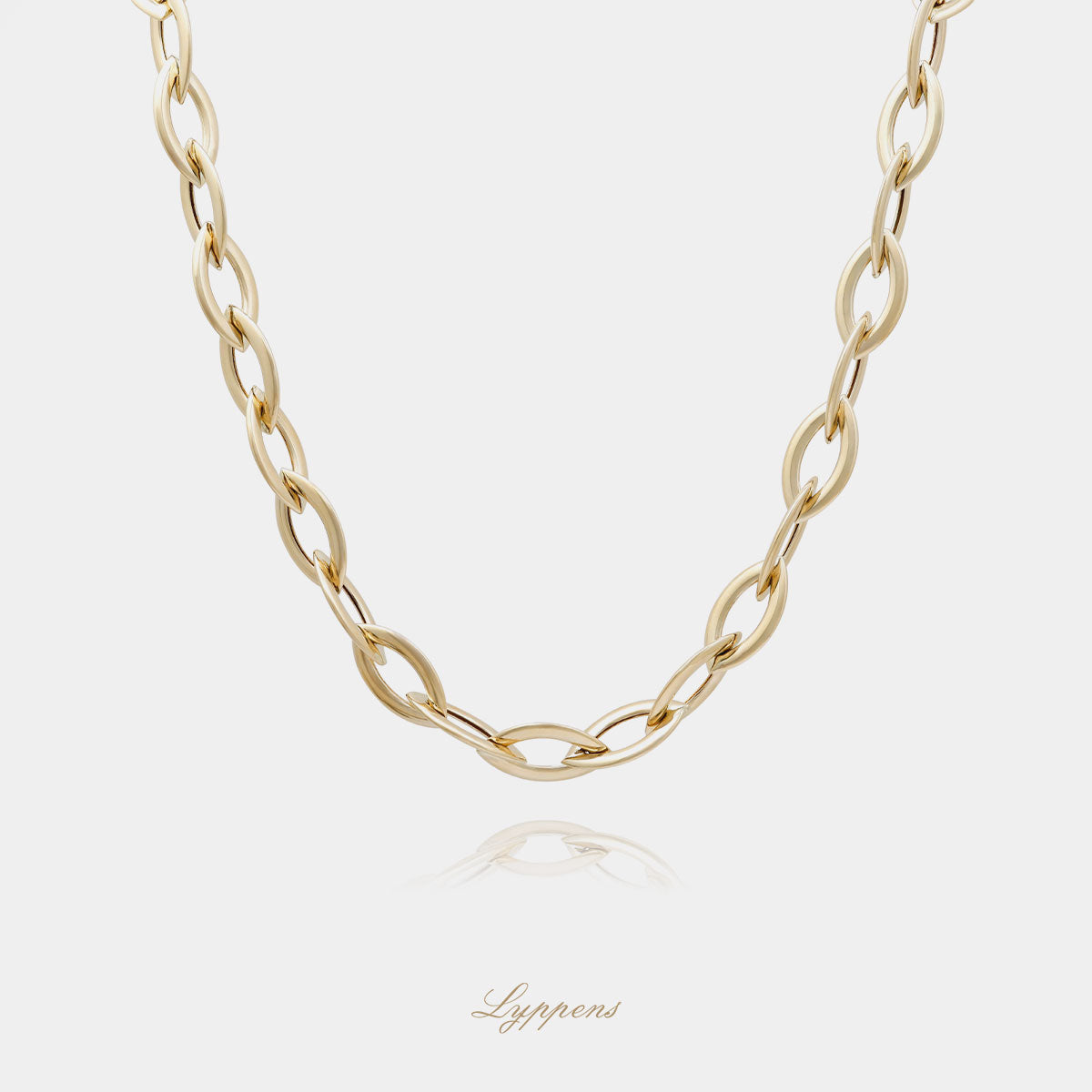 Yellow gold fantasy link necklace