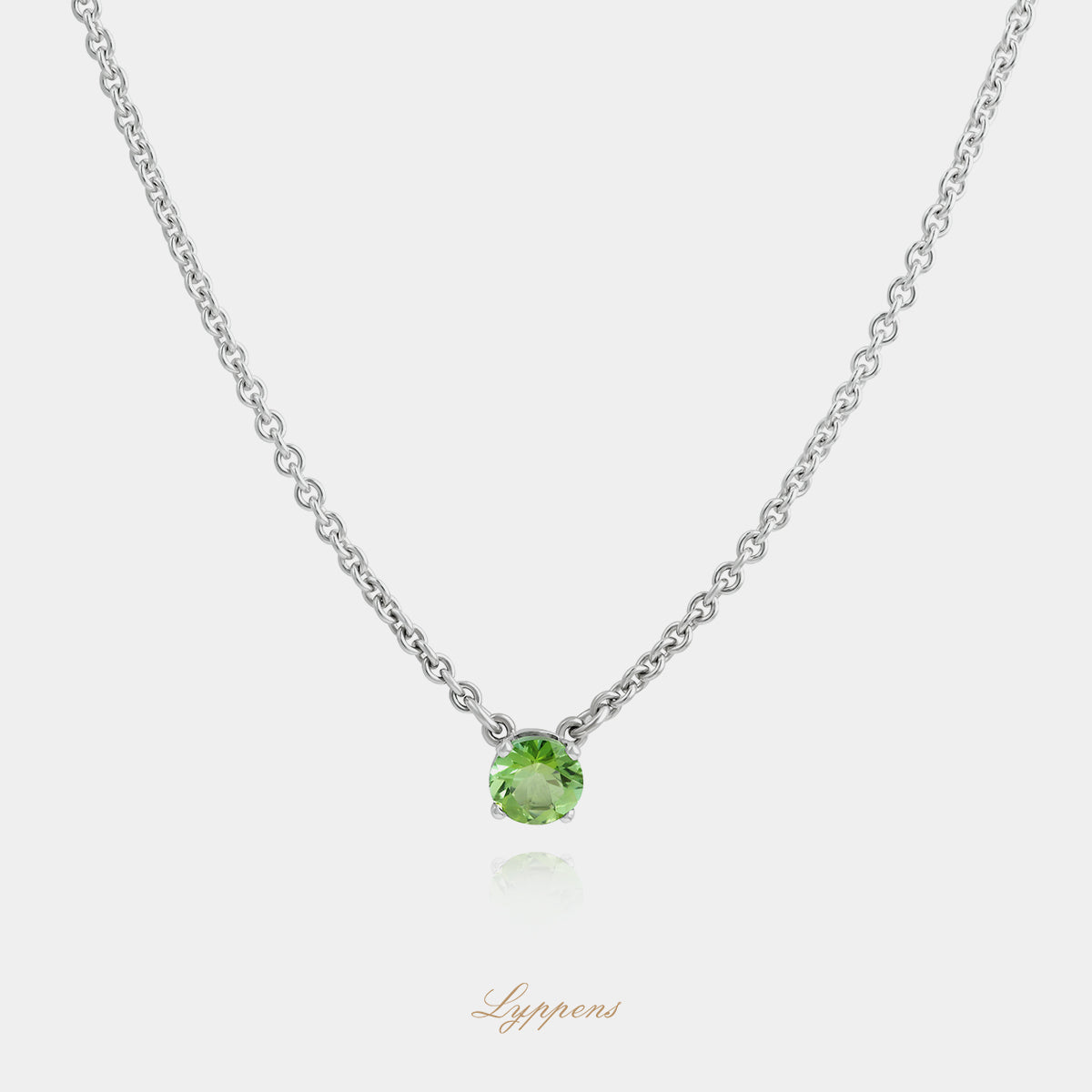 White gold necklace with tourmaline
