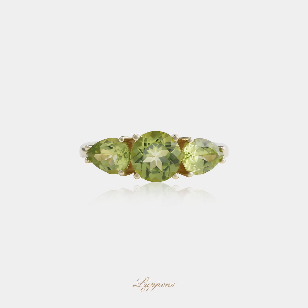 Geelgouden ring met peridoot