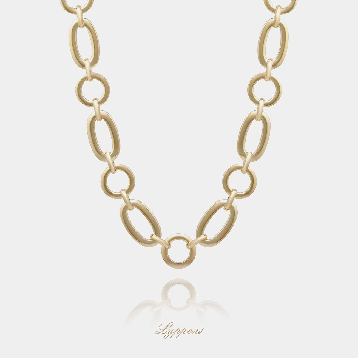 Yellow gold fantasy link necklace