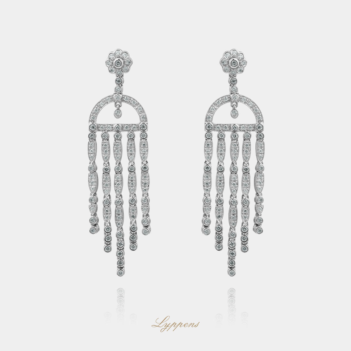 White gold earrings with diamonds