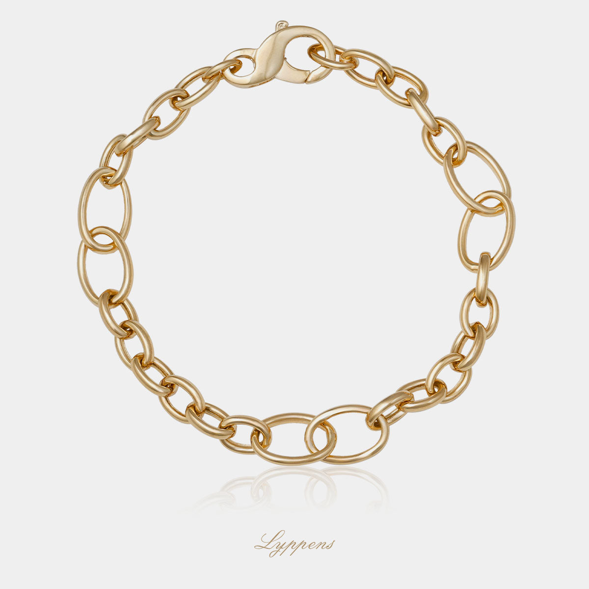 Yellow gold fantasy link bracelet