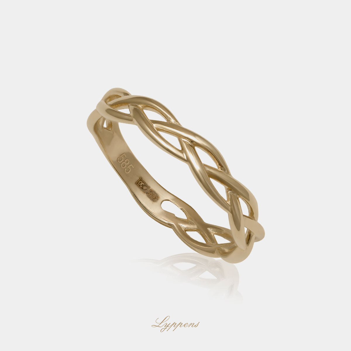 Geelgouden gevlochten ring