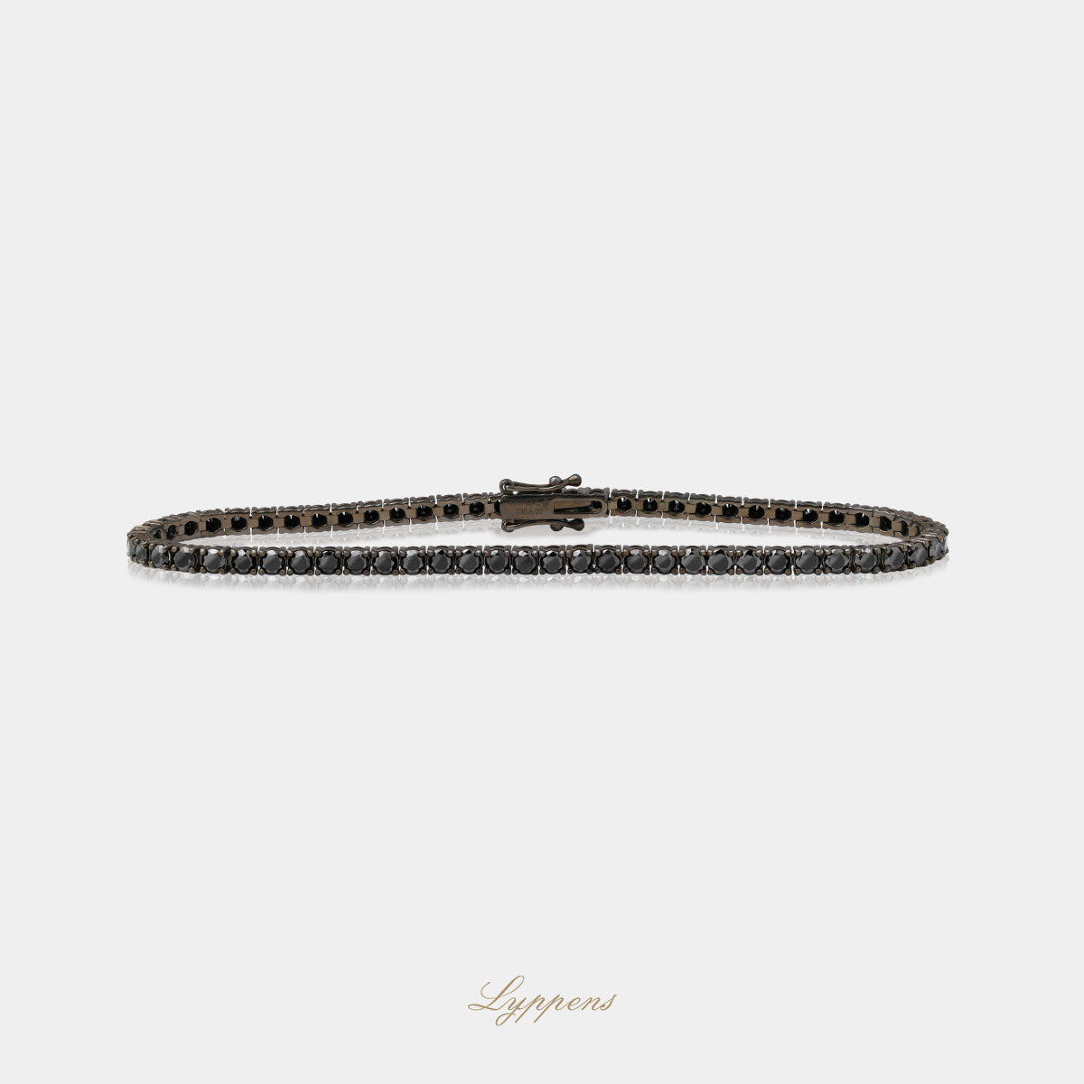 Zwart gerhodineerde witgouden tennisarmband met zwarte diamant 5.00ct