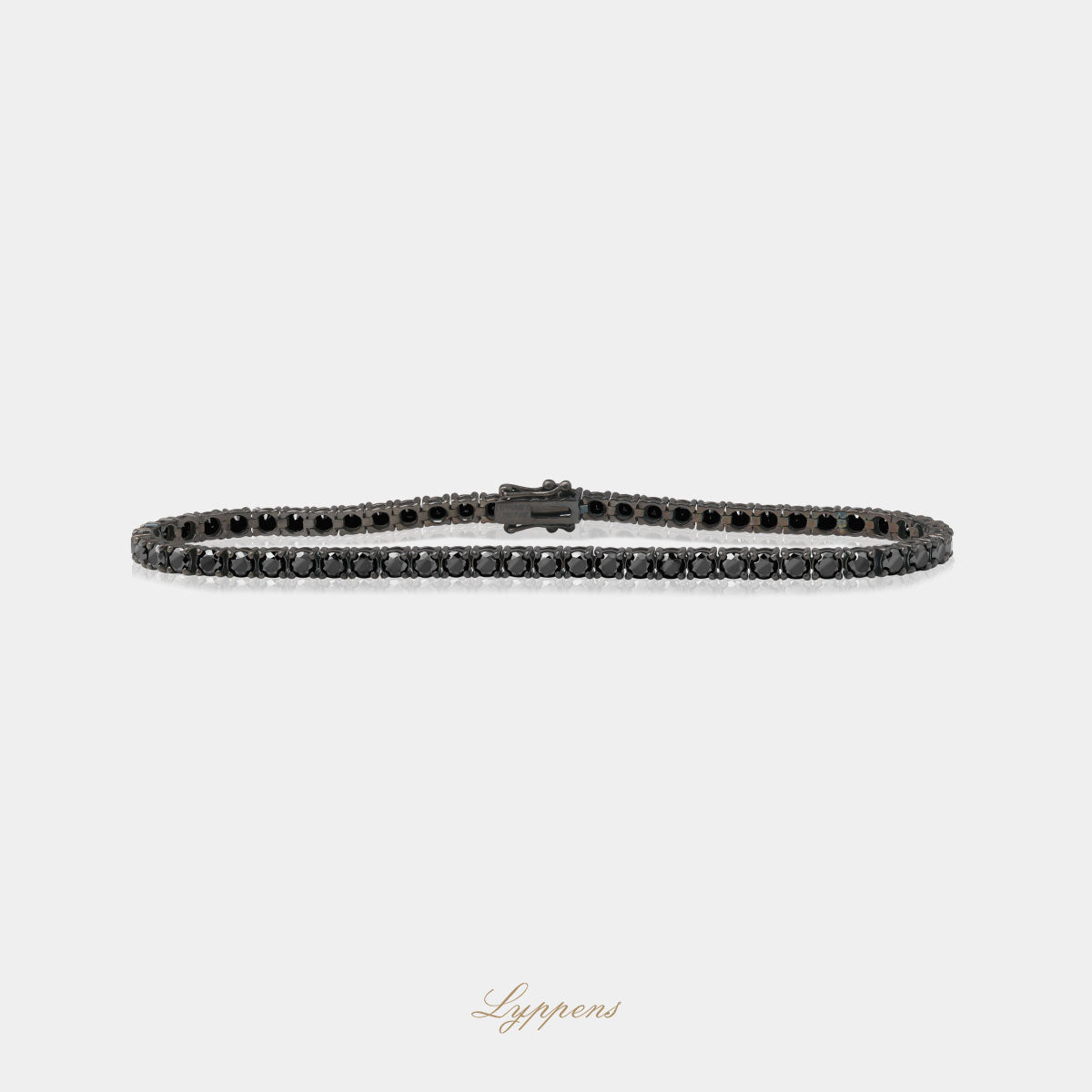 Black rhodium plated white gold tennis bracelet with black diamonds 7.00ct