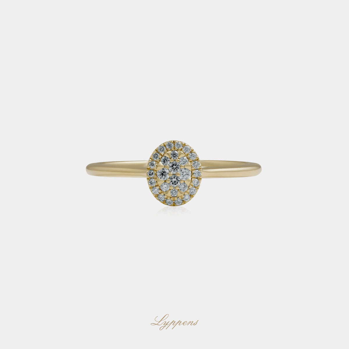 Yellow gold ring with diamonds