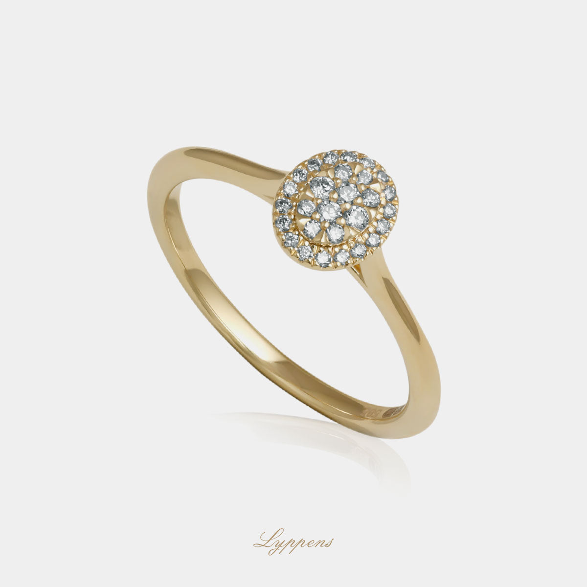 Yellow gold ring with diamonds