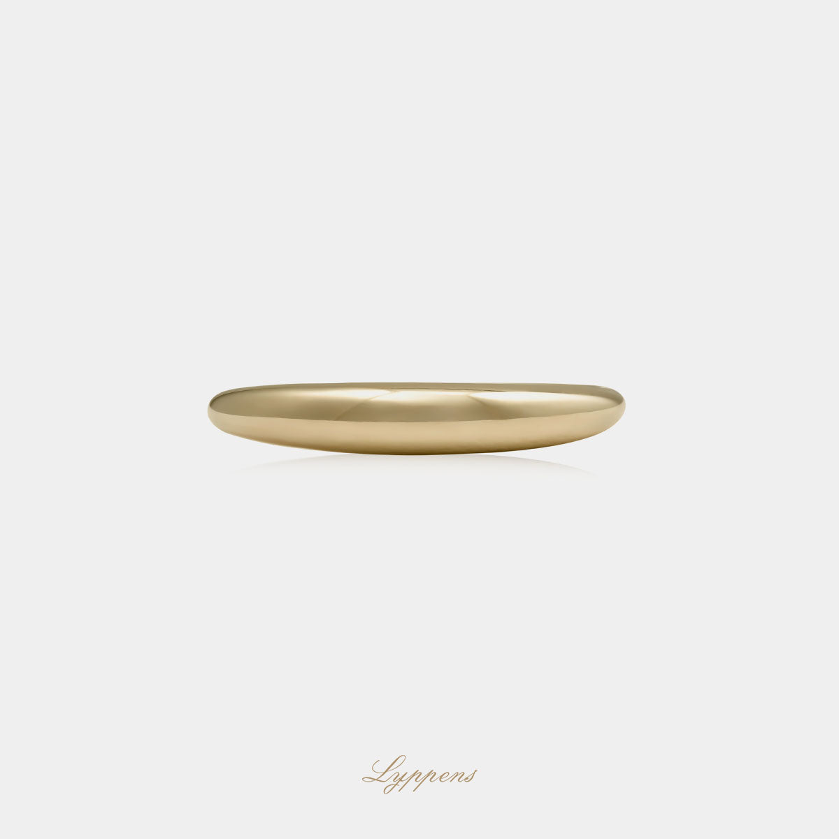 14 karaat geelgouden ring met bol profiel en variërende breedte 3.5mm