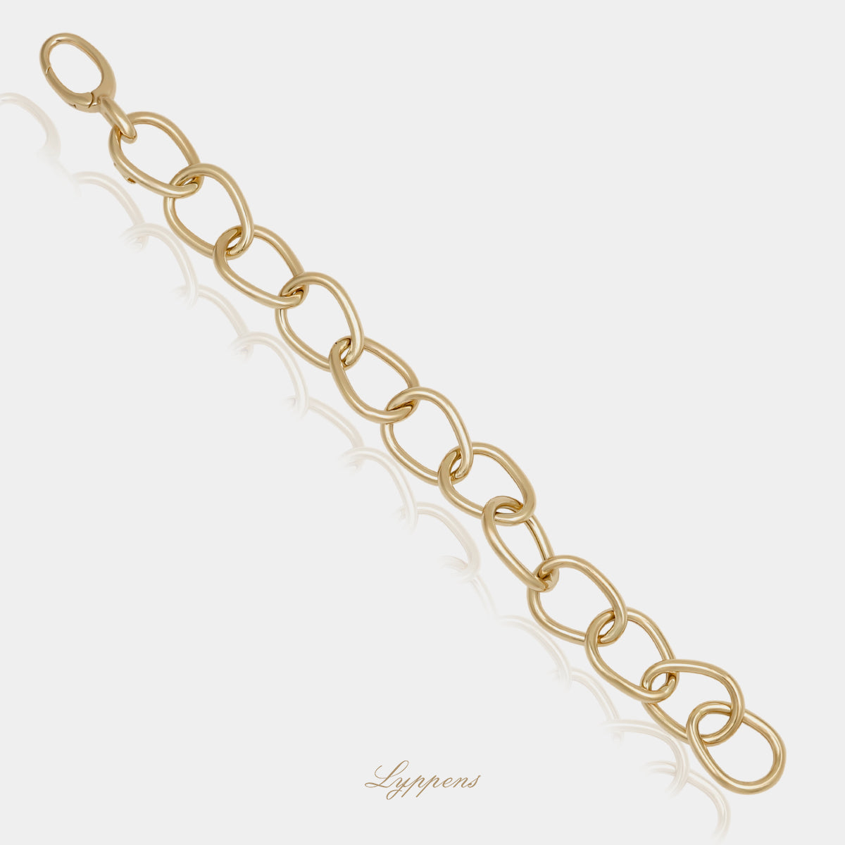 14kt geelgouden fantasie schakelarmband deze armband is opgebouwd uit ovale schakels
