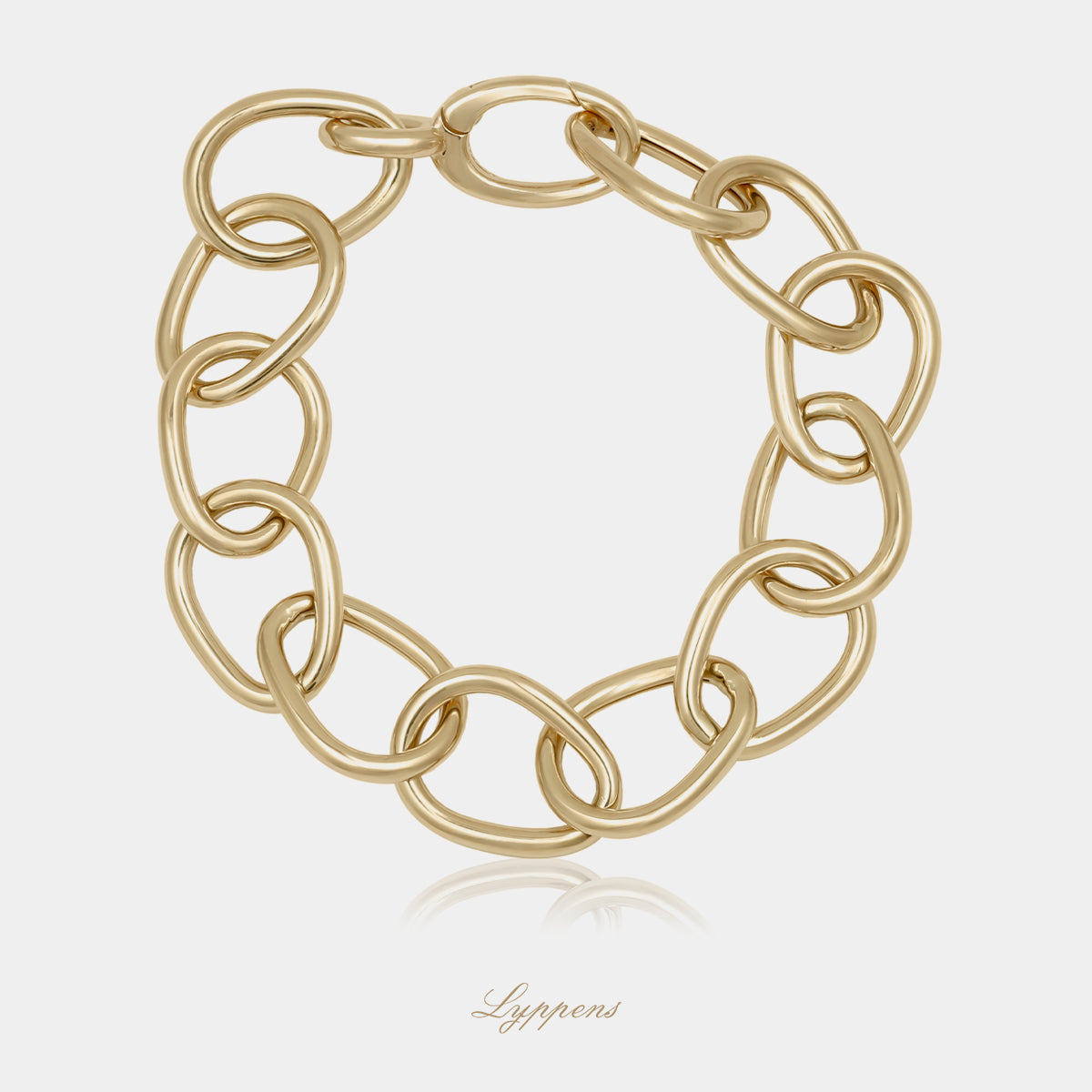 14kt geelgouden fantasie schakelarmband deze armband is opgebouwd uit ovale schakels