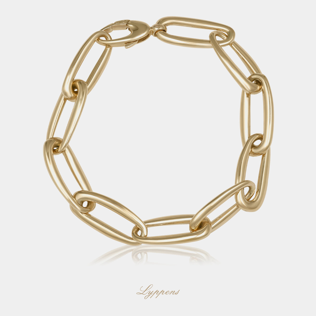 14kt geelgouden fantasie schakelarmband deze armband is opgebouwd uit ovale schakels