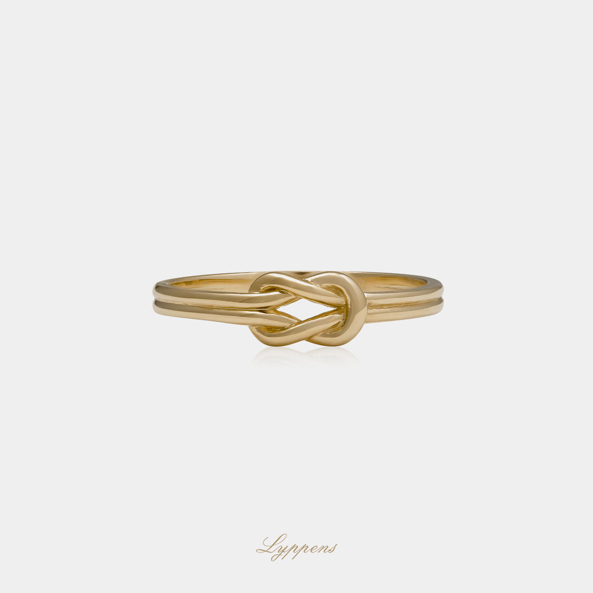 Geelgouden ring in de vorm van een knoop.
