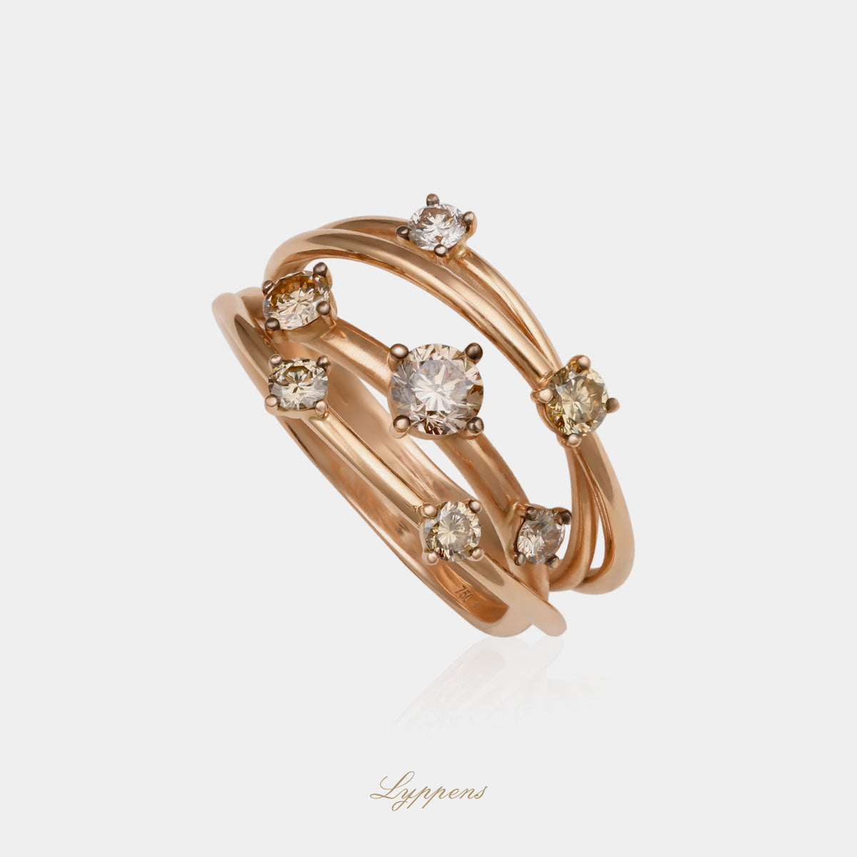 Roségouden met bruine diamant