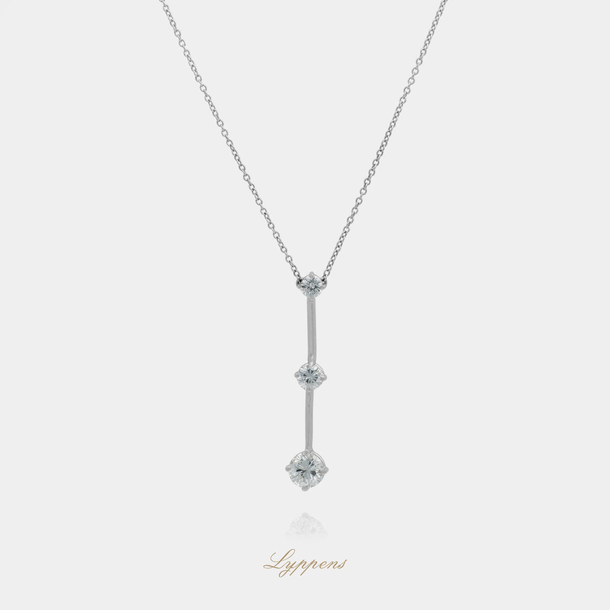 Witgouden vintage collier met diamant
