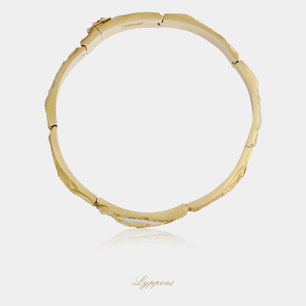 Geel- met witgouden vintage jaren ’80 Lapponia schakelarmband