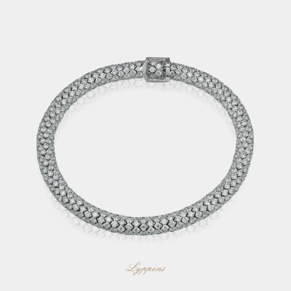 White gold statement bracelet with diamonds