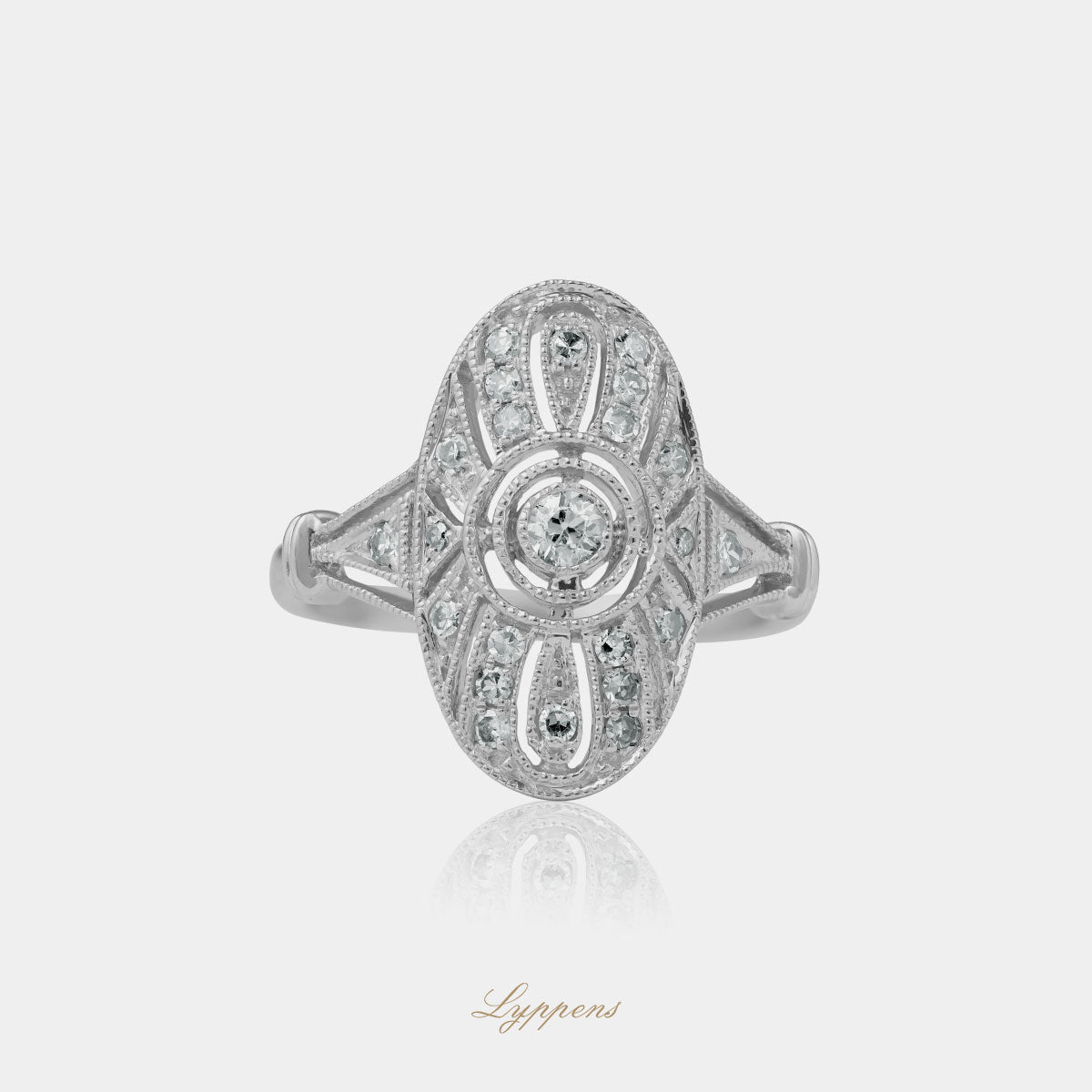 White gold ring with diamonds