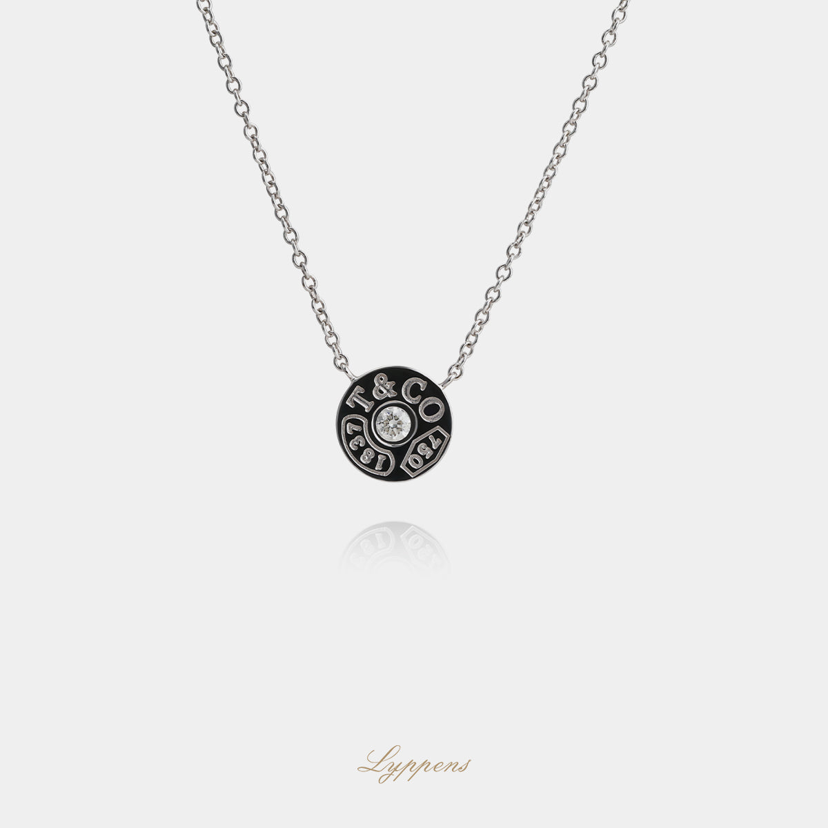 White gold Tiffany & Co 1837™ link necklace with a diamond