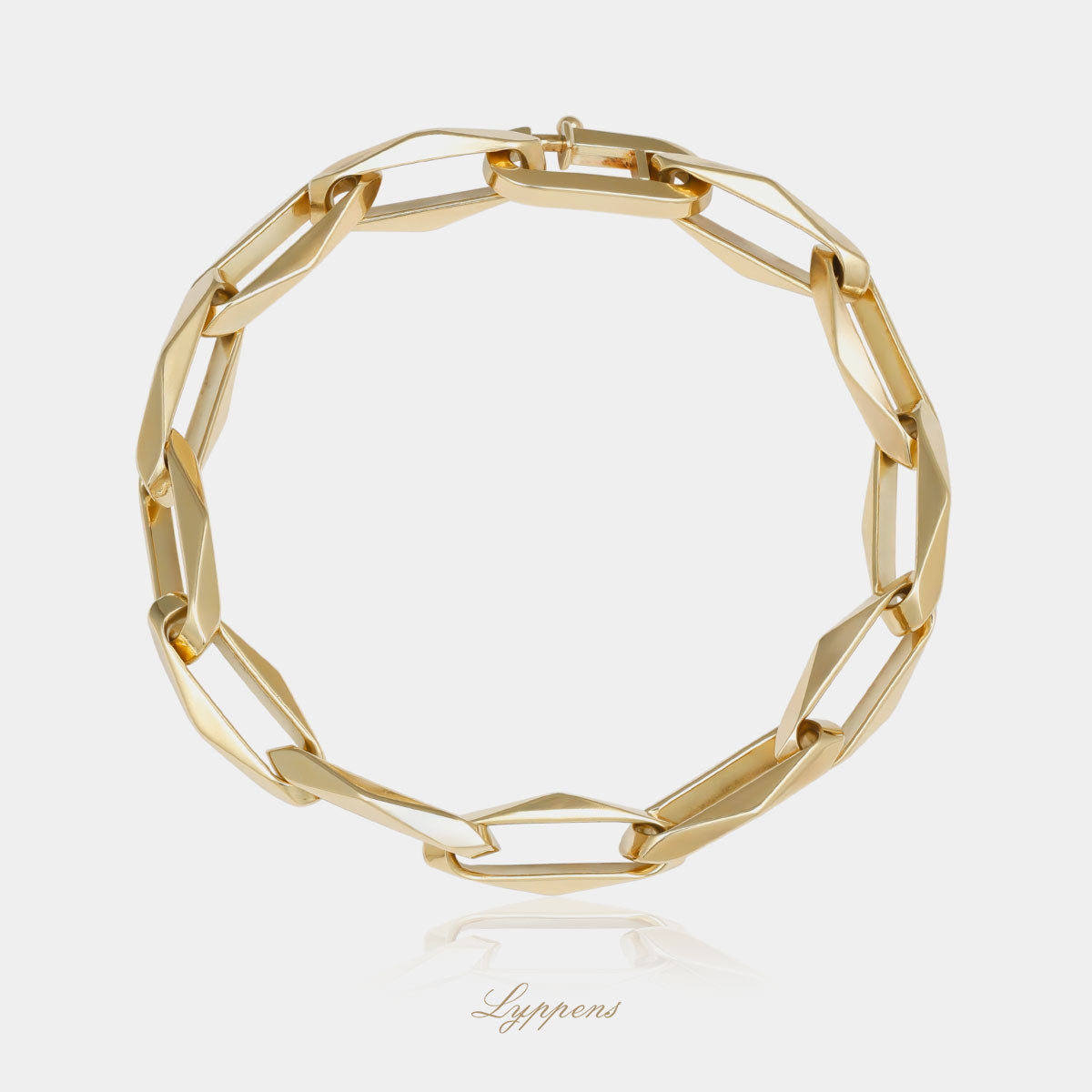14kt geelgouden closed forever schakelarmband.
