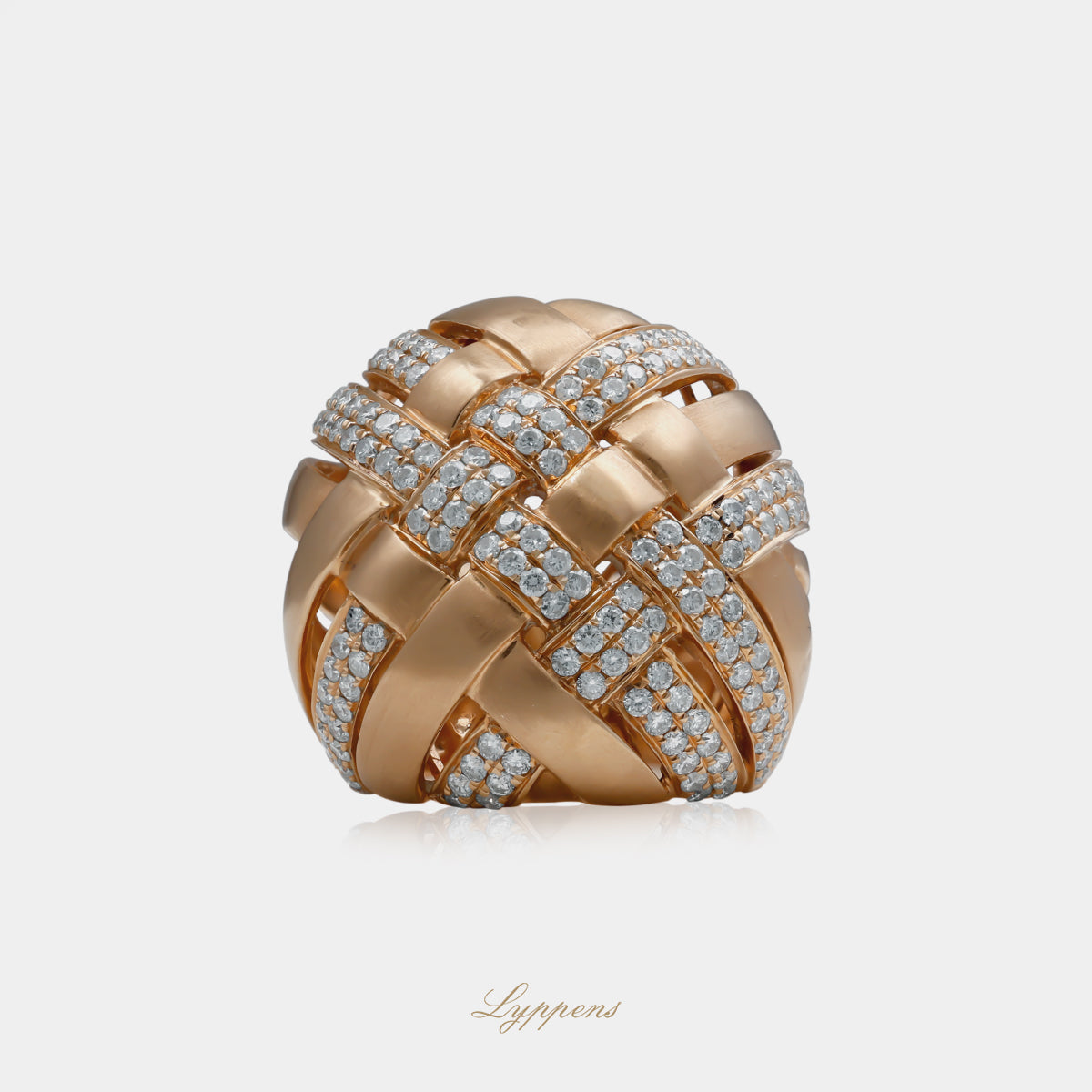 Rose gold vintage cocktail ring with diamonds