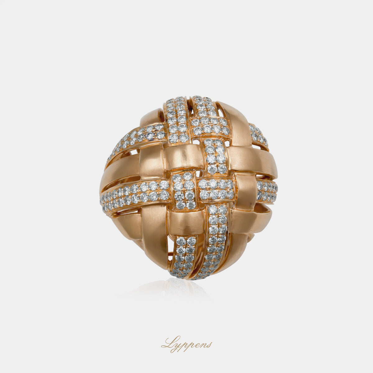 Rose gold vintage cocktail ring with diamonds