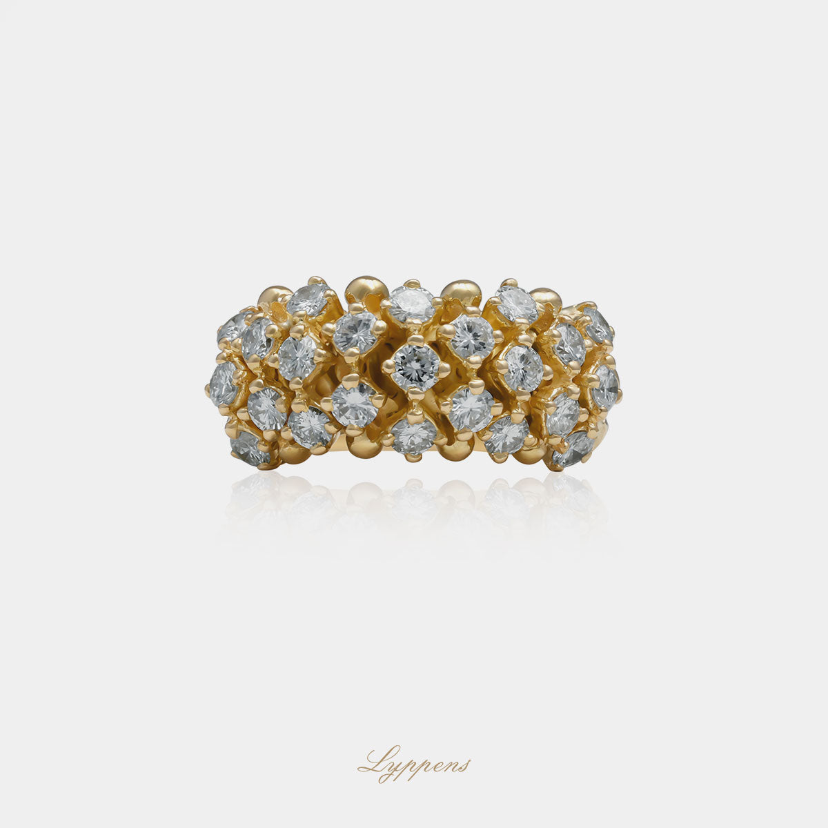 Geelgouden vintage jaren ‘70 ring met diamant