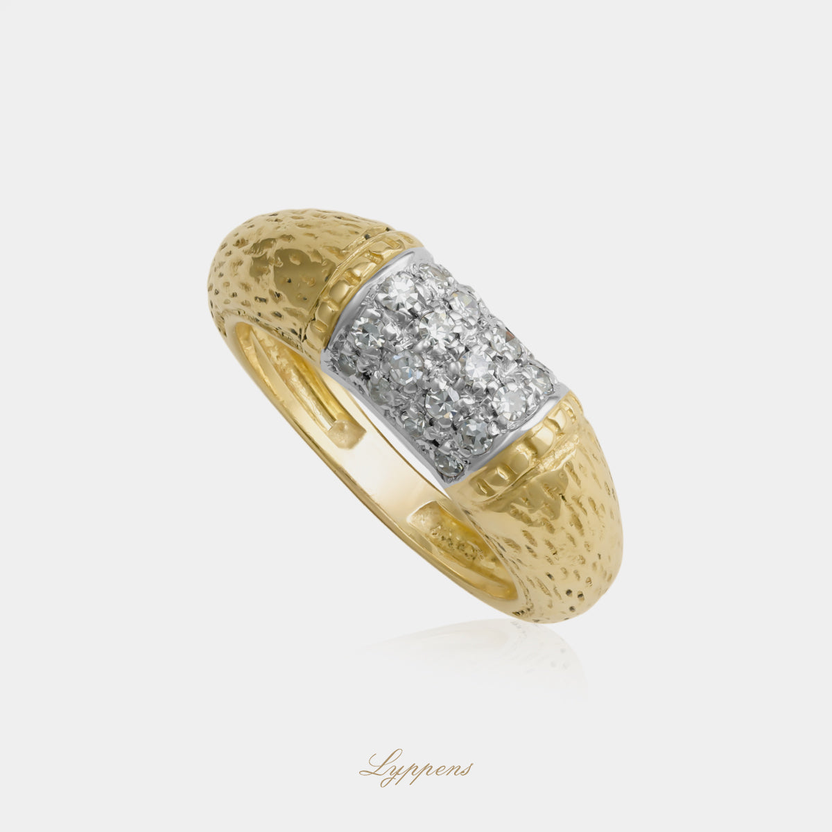 Geelgouden vintage jaren ‘70 ring met diamant