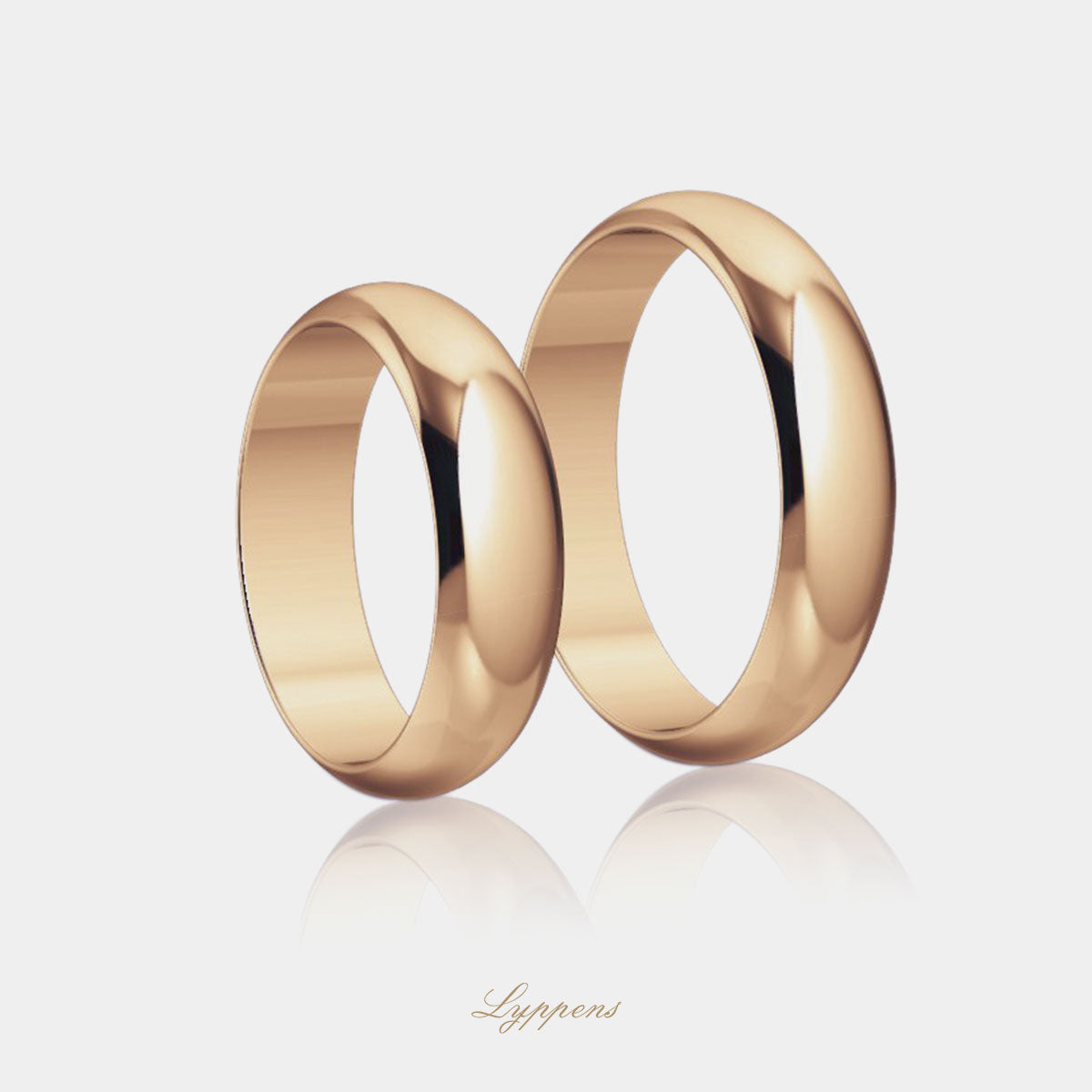 Rose gold wedding band model B 5mm