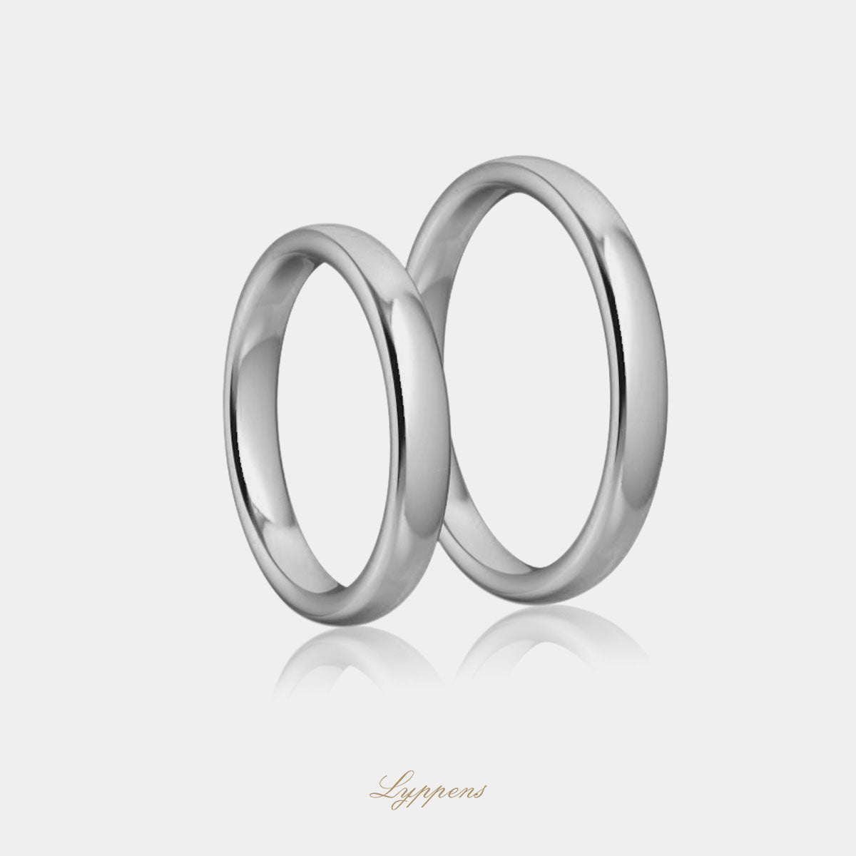 White gold wedding band model D 3mm