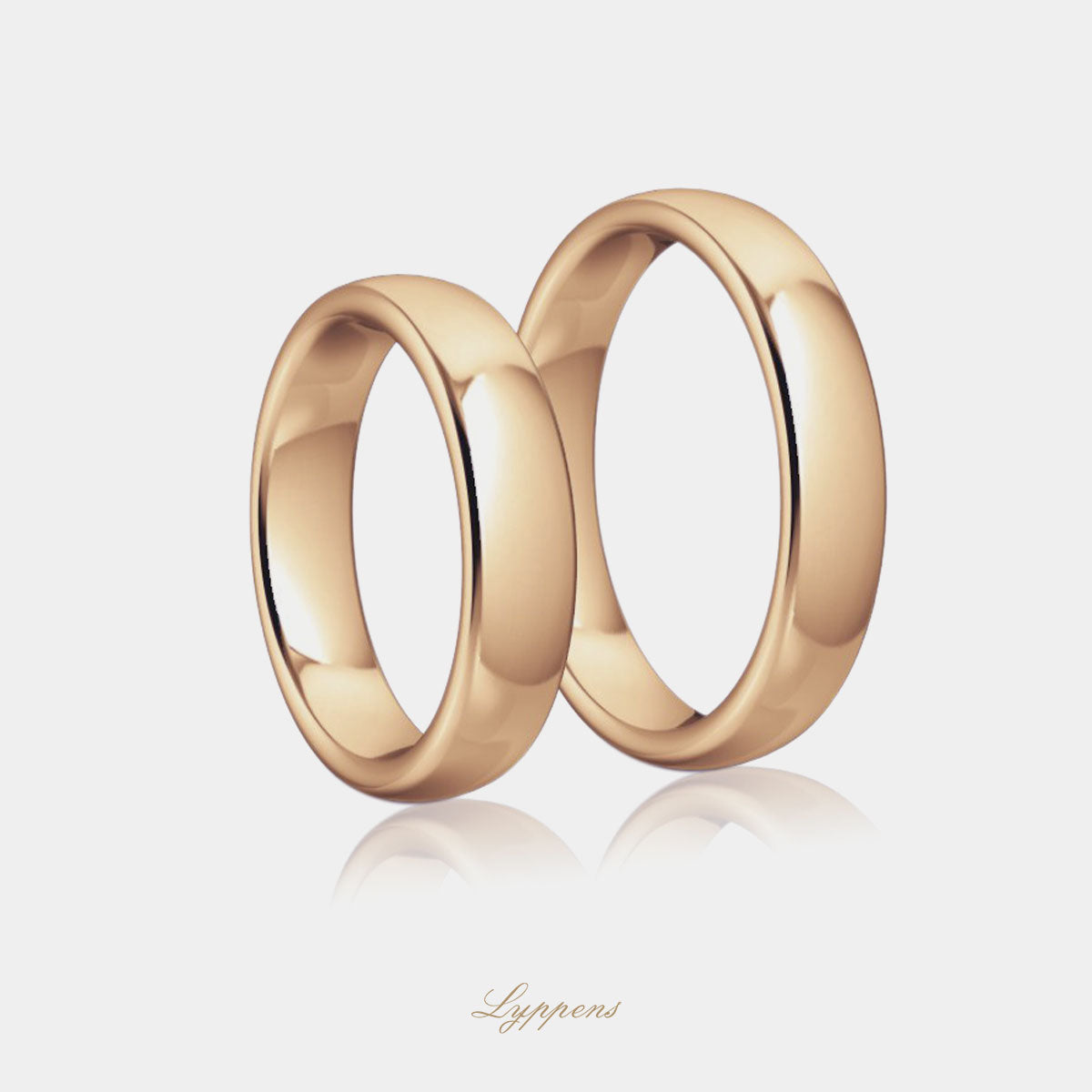 18kt roségouden trouwring model D 4.5mm breed